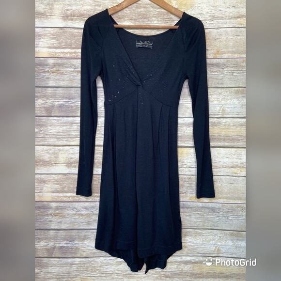 Zadig & Voltaire luxe XS black wool twist front long sleeve with rhinestones - Picture 1 of 8